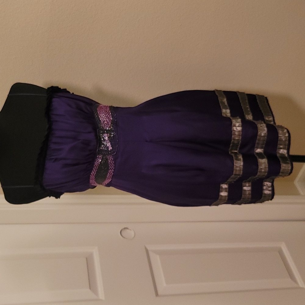 Twelve by Twelve silk dress w/beaded empire waist
